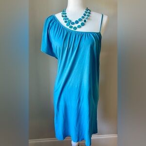 Off shoulder Aqua Dress